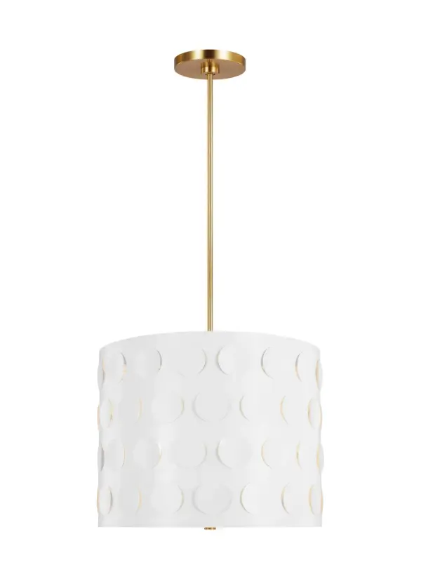 Dottie Three Light Pendant in Burnished Brass