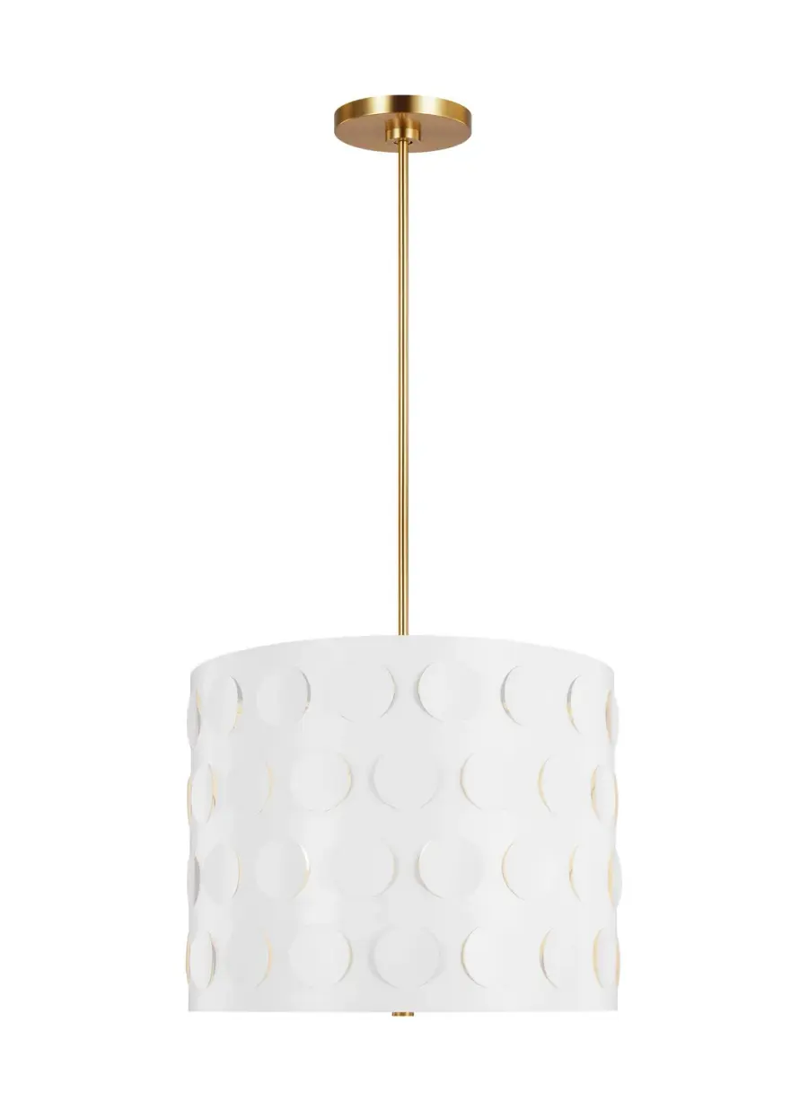 Dottie Three Light Pendant in Burnished Brass