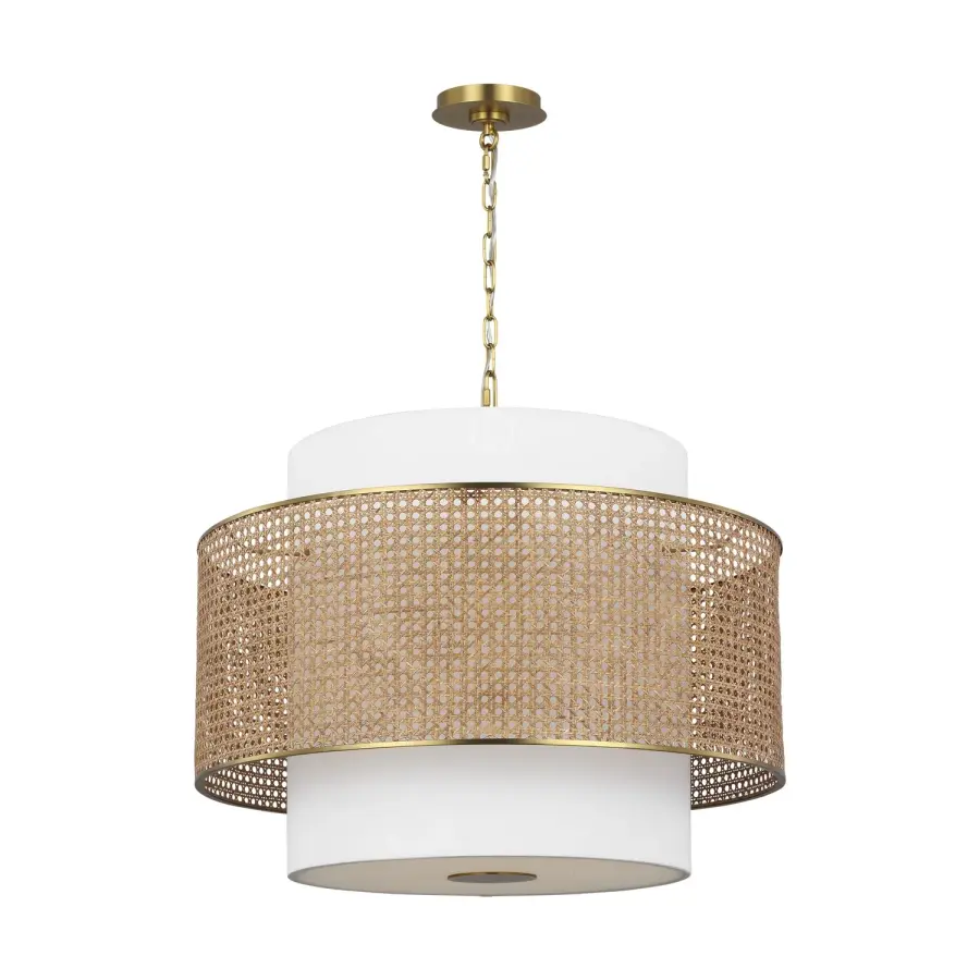 Sawyer Three Light Pendant in Blonde Rattan