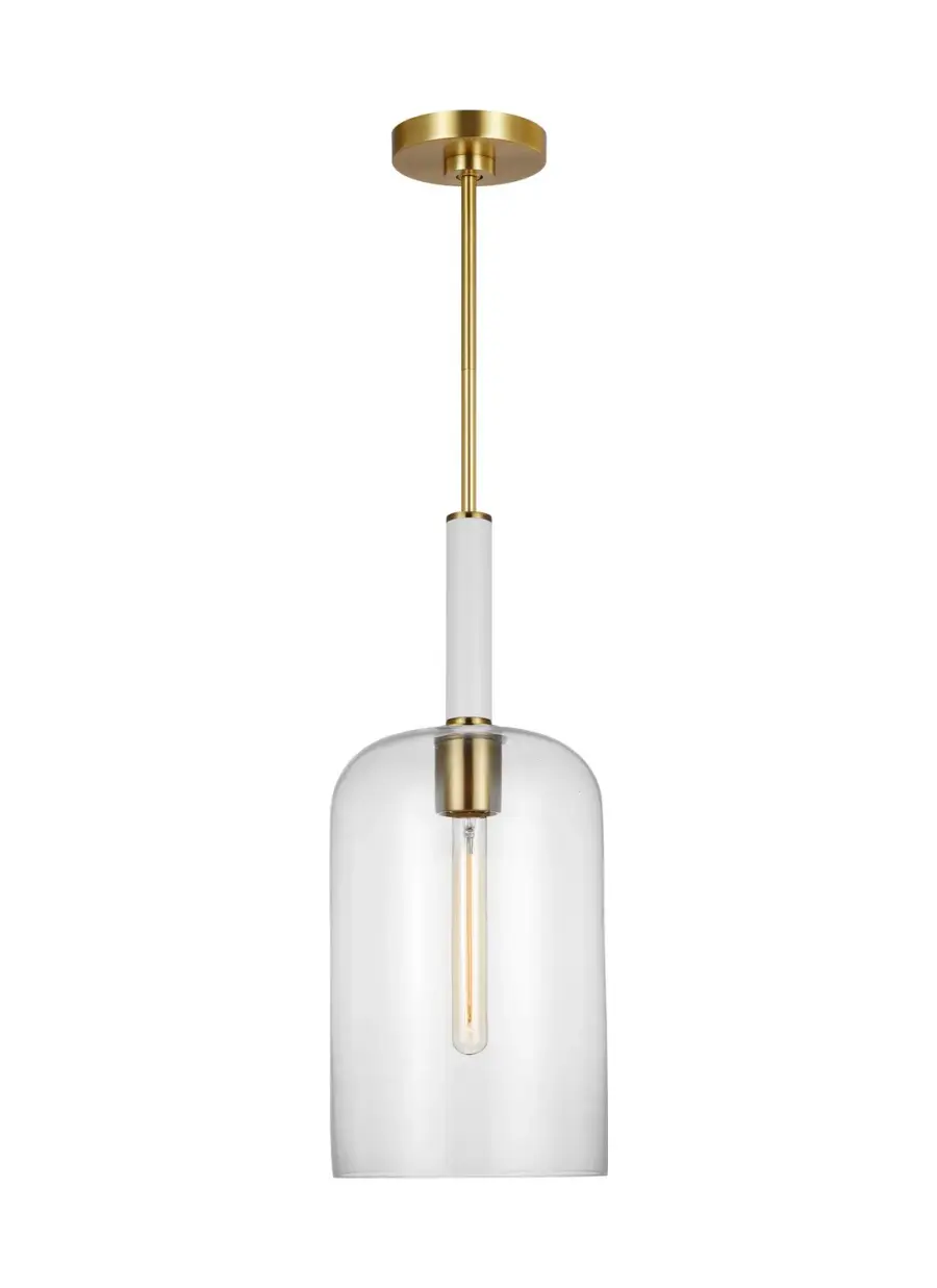Monroe One Light Pendant in Burnished Brass