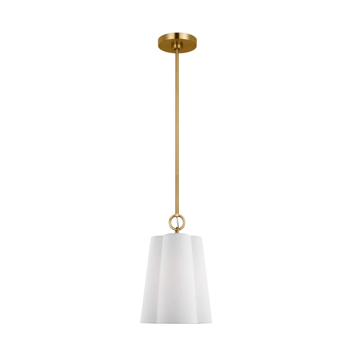 Bronte One Light Pendant in Burnished Brass
