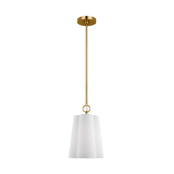 Bronte One Light Pendant in Burnished Brass