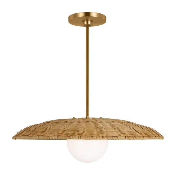 Mari One Light Pendant in Burnished Brass