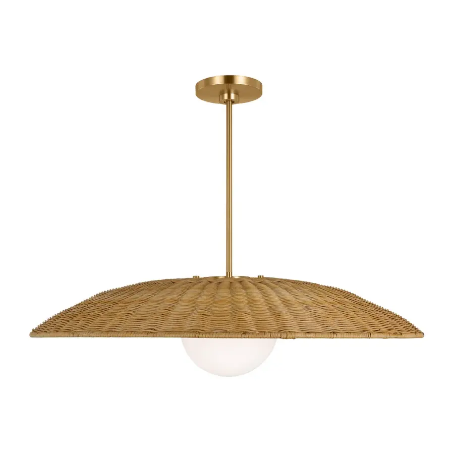 Mari One Light Pendant in Burnished Brass