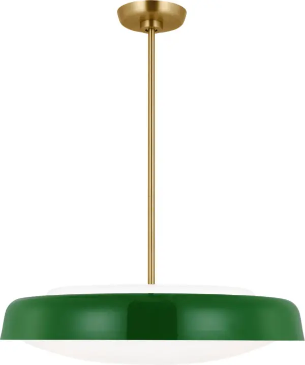Draper Three Light Pendant in Green - Image 1