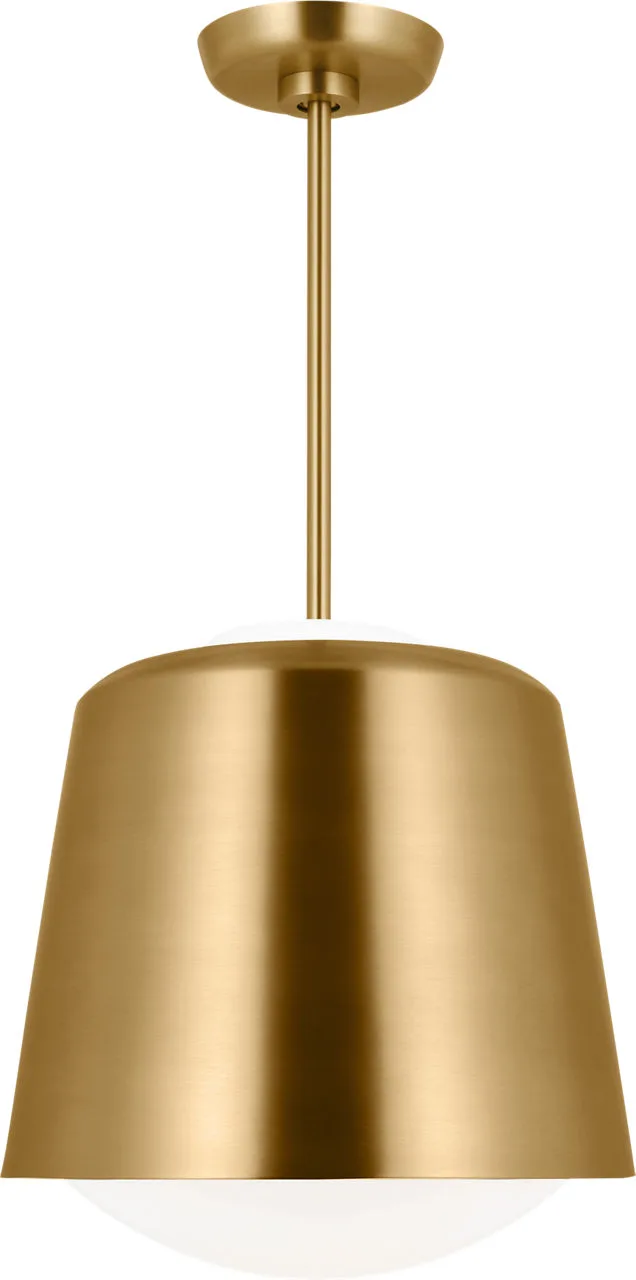 Draper One Light Pendant in Burnished Brass