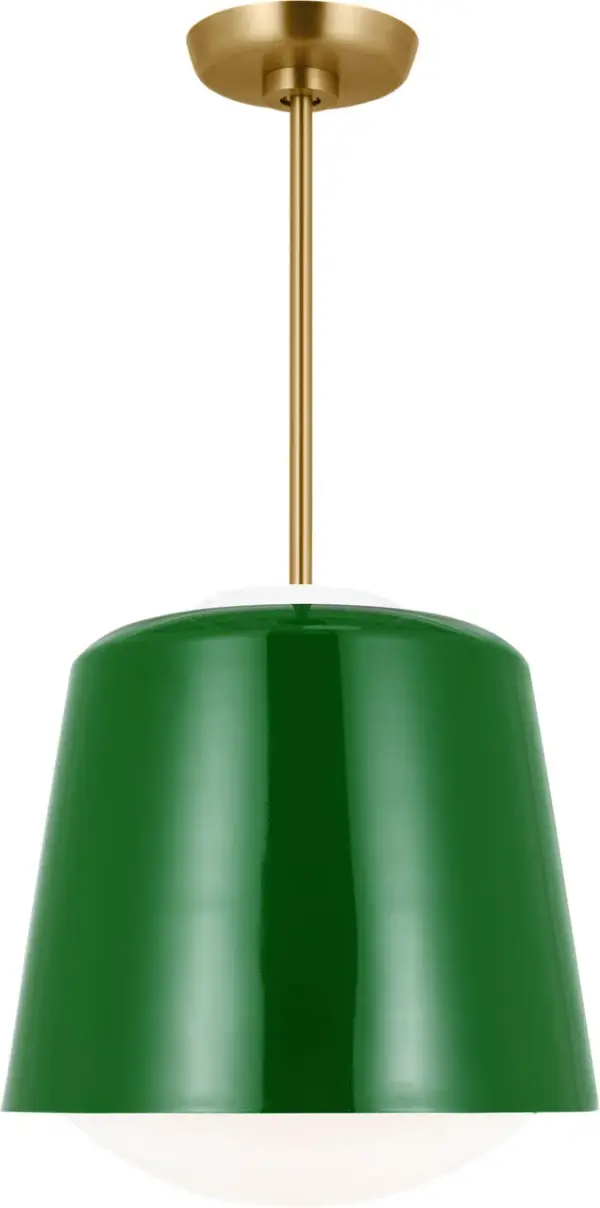 Draper One Light Pendant in Green - Image 1