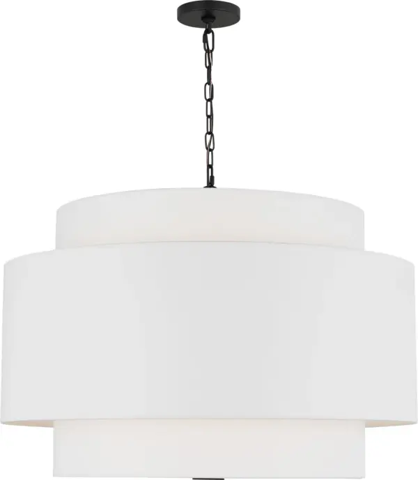The Sawyer Extra Large Hanging Shade makes a dramatic impact with its oversized silhouette and sophisticated Midnight Black finish. Perfect for spaces that demand attention, this fixture combines industrial charm with modern refinement.