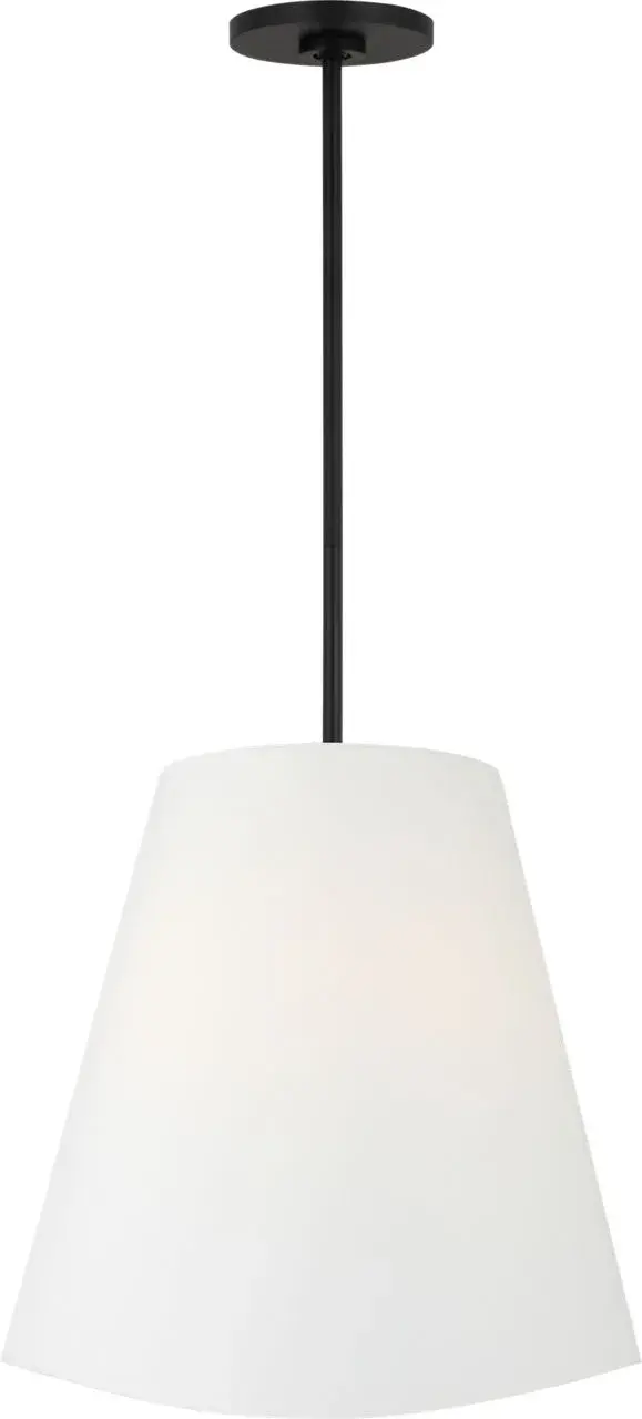 The Beauvoir hanging shade delivers timeless elegance with its generous 18-inch diameter and deep midnight black finish. Perfect for creating intimate ambiance in dining rooms or adding dramatic flair to living spaces. - alternate view