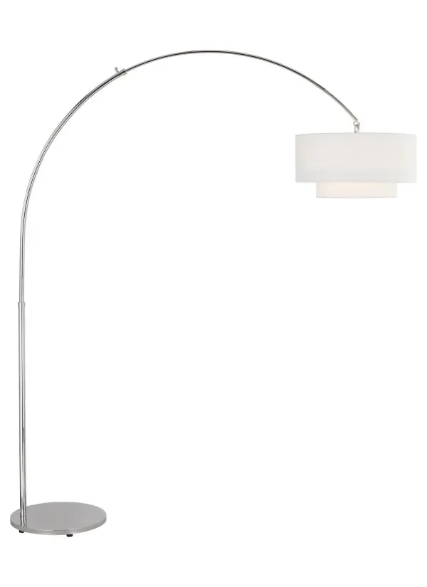 Sawyer One Light Floor Lamp in Polished Nickel