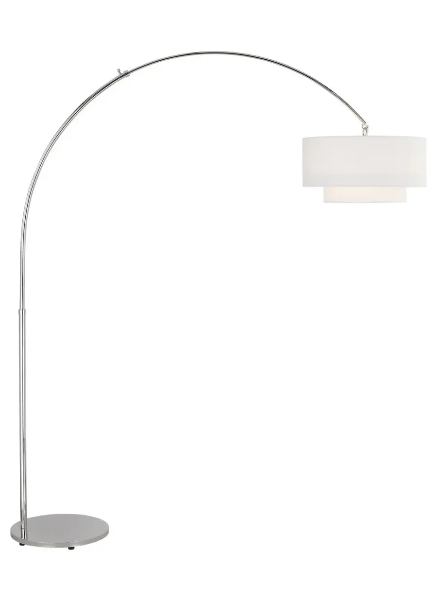 Sawyer One Light Floor Lamp in Polished Nickel