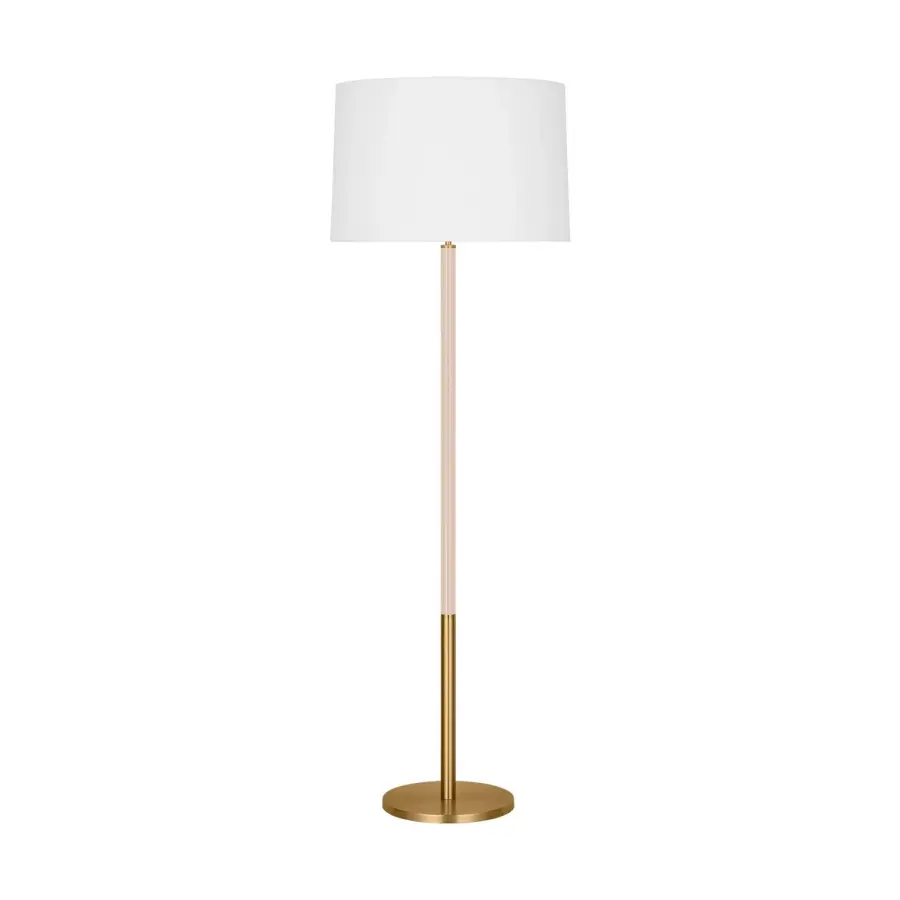 Monroe One Light Floor Lamp in Burnished Brass