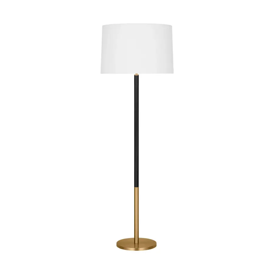 Monroe One Light Floor Lamp in Burnished Brass