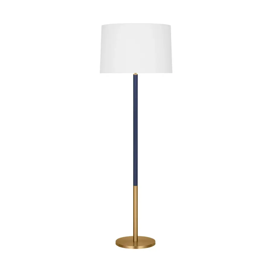 Monroe One Light Floor Lamp in Burnished Brass