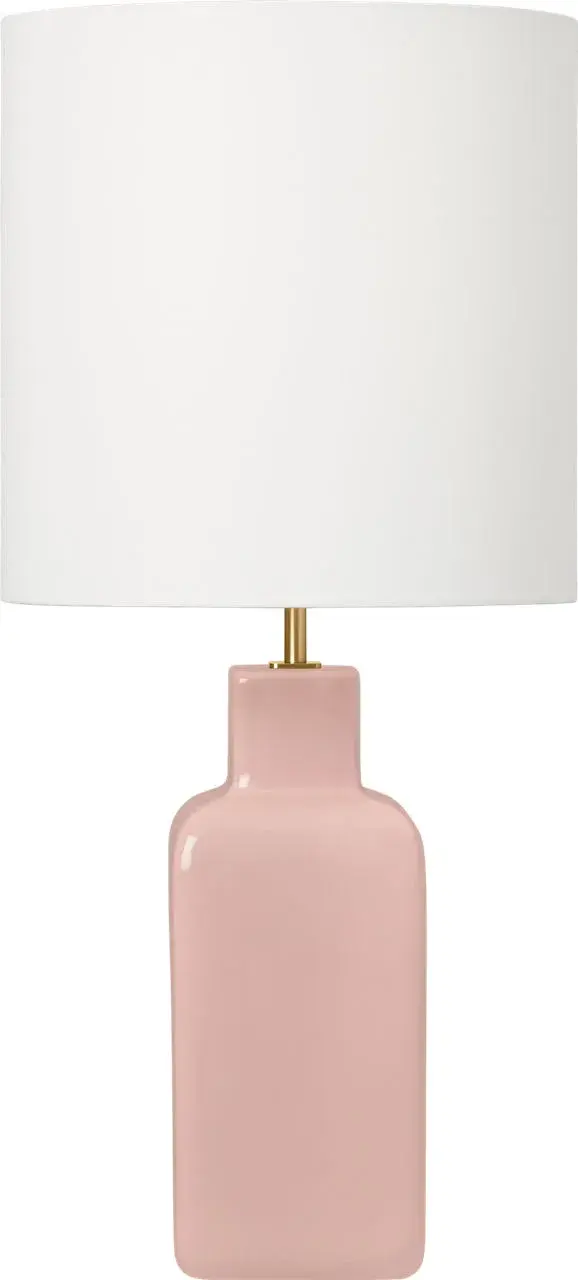 A designer table lamp that brings Kate Spade's signature style to home lighting. The rose ceramic base with burnished brass accents and white linen shade creates a refined, contemporary look perfect for modern interiors.