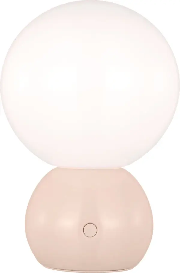 The Suki combines minimalist design with modern convenience. Its milk glass globe and sculptural blush base deliver soft, warm lighting while USB-C charging eliminates cord clutter. Perfect for contemporary and preppy spaces.
