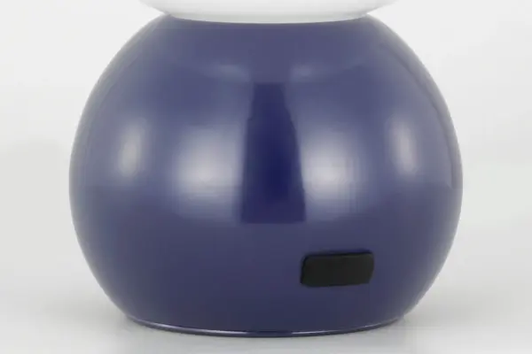 The Suki combines kate spade new york's signature preppy elegance with modern functionality. Its milk glass globe and sculptural navy base deliver soft, warm lighting with USB-C recharging convenience. - alternate view