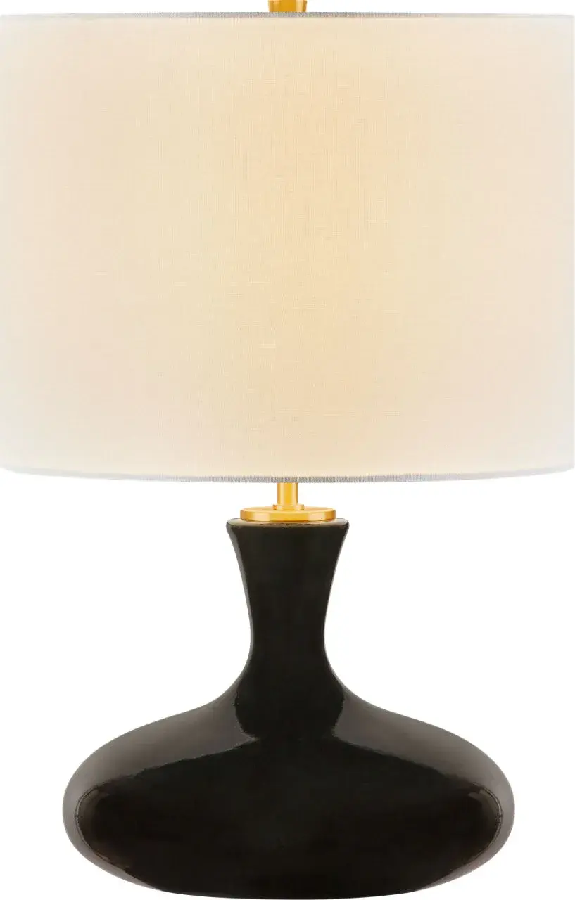 Amber 21" Table Lamp in Black Ceramic - Image 1