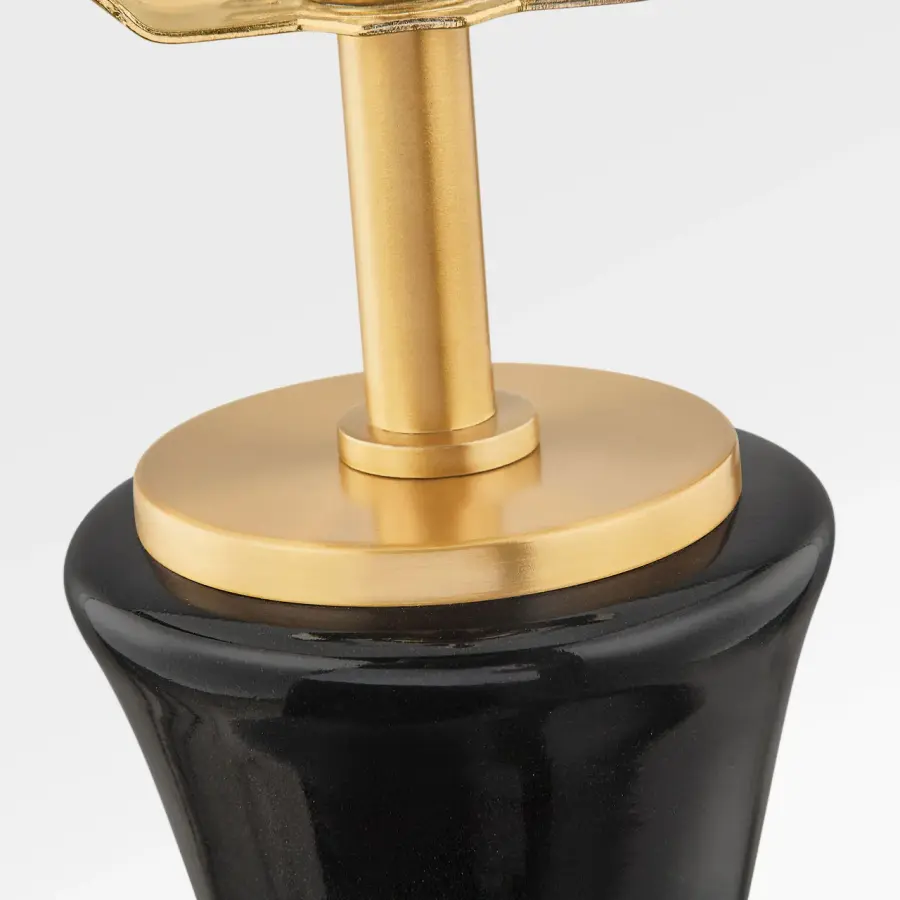 Amber 21" Table Lamp in Black Ceramic - Image 4