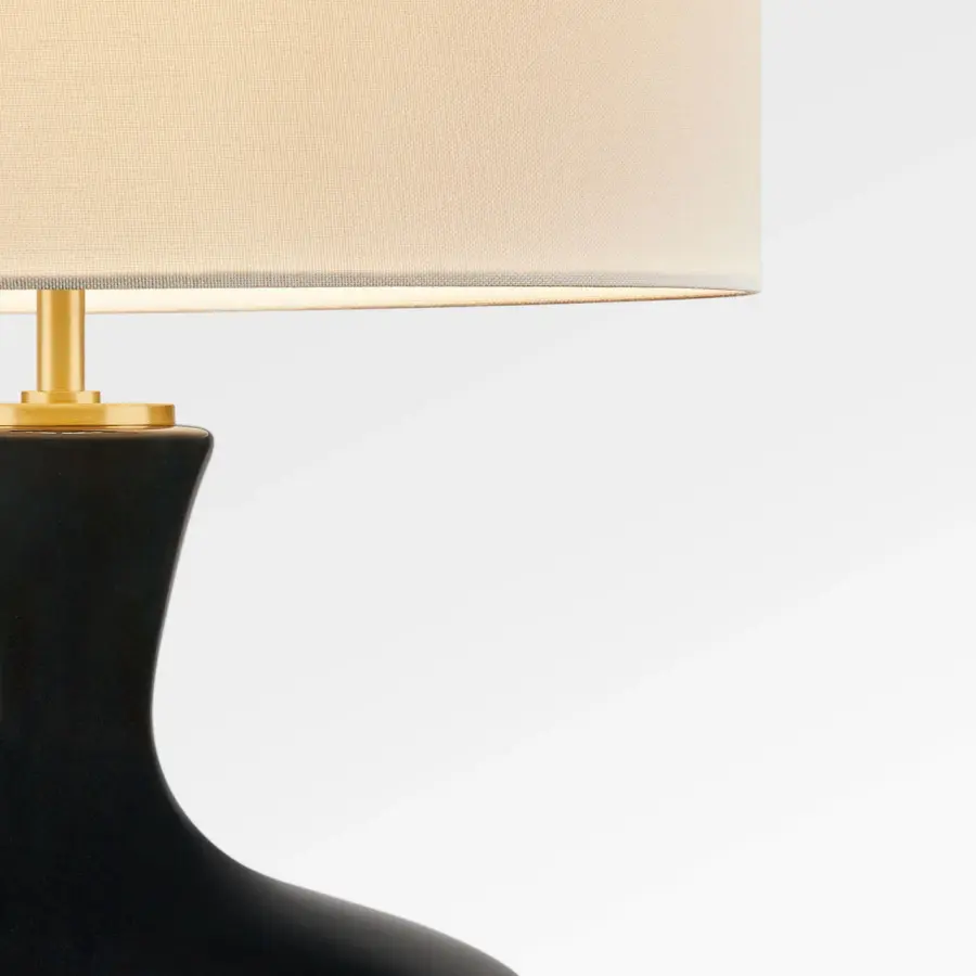 Amber 21" Table Lamp in Black Ceramic - Image 5