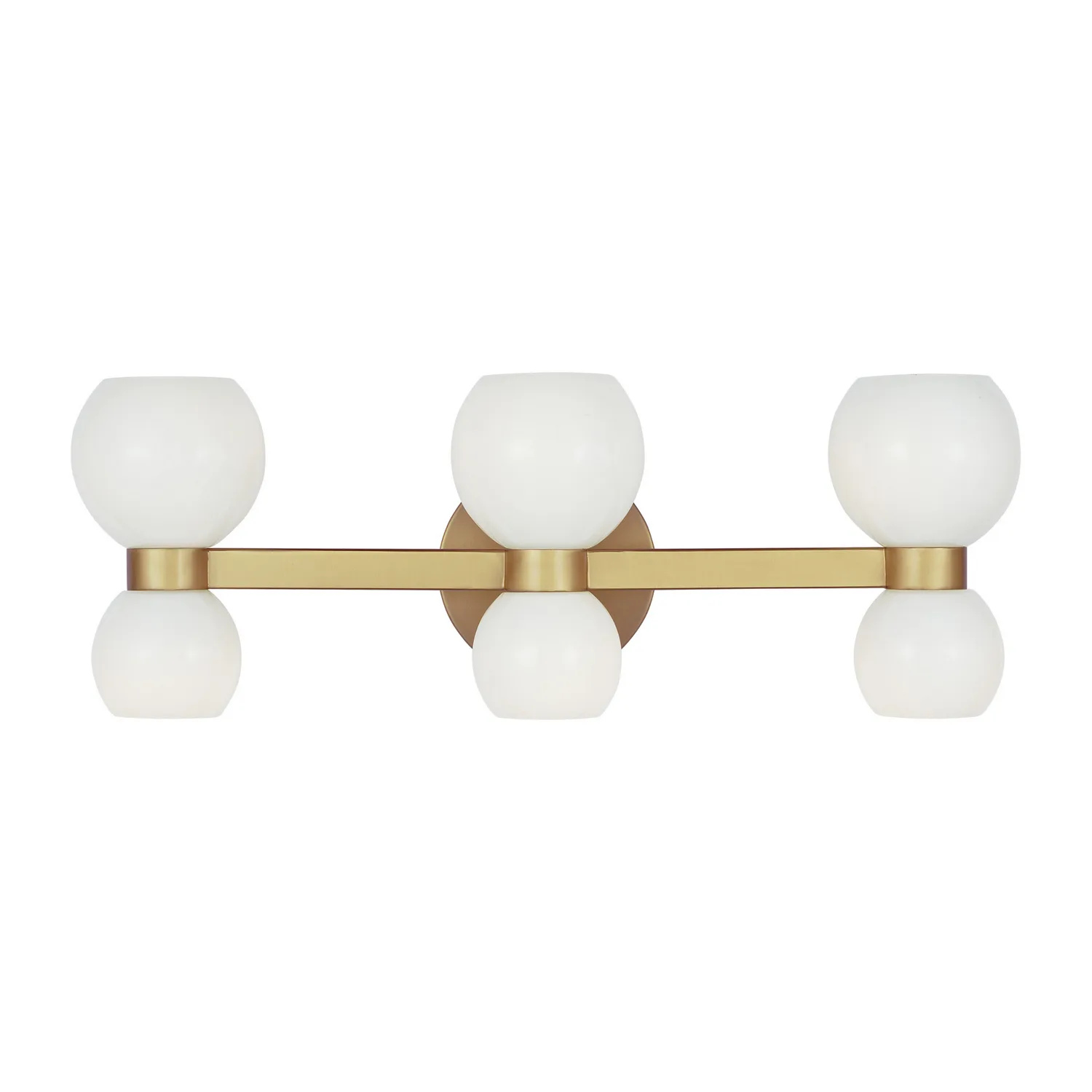 Londyn Six Light Vanity in Burnished Brass