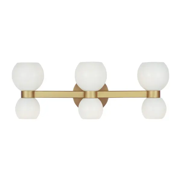 Londyn Six Light Vanity in Burnished Brass