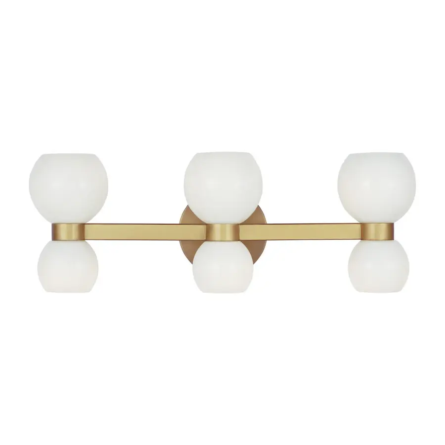 Londyn Six Light Vanity in Burnished Brass