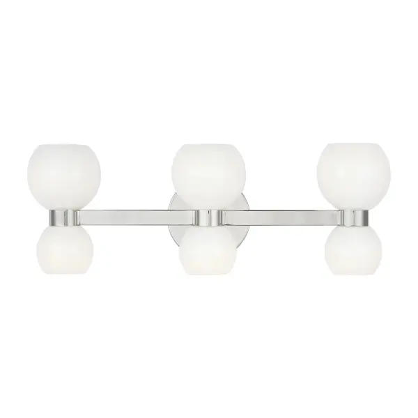 Londyn Six Light Vanity in Polished Nickel