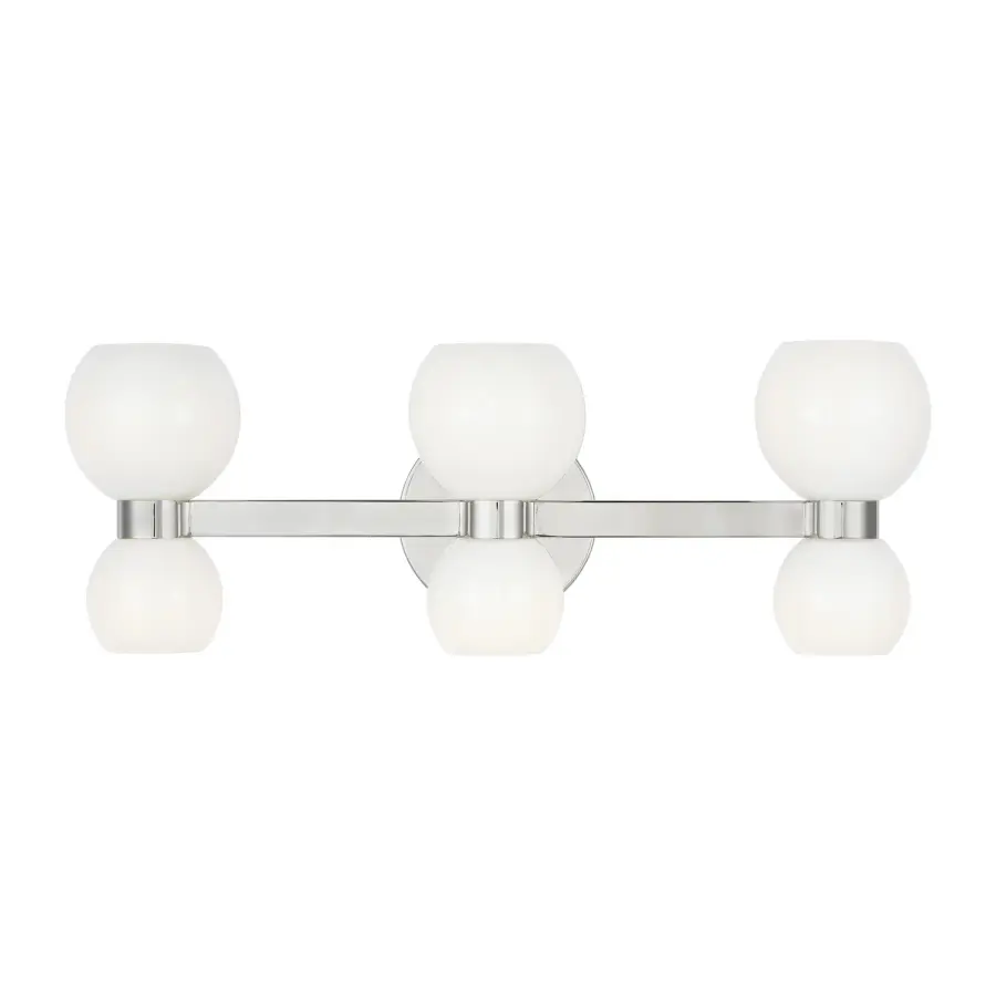 Londyn Six Light Vanity in Polished Nickel