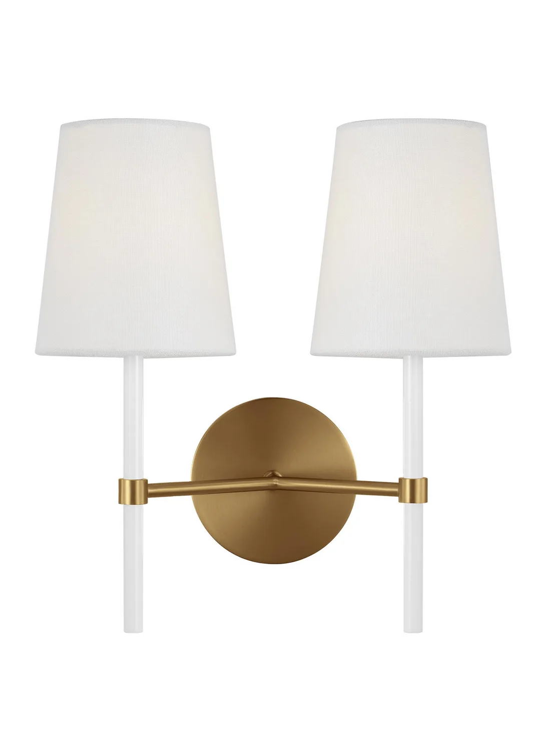 Monroe Two Light Wall Sconce in Burnished Brass
