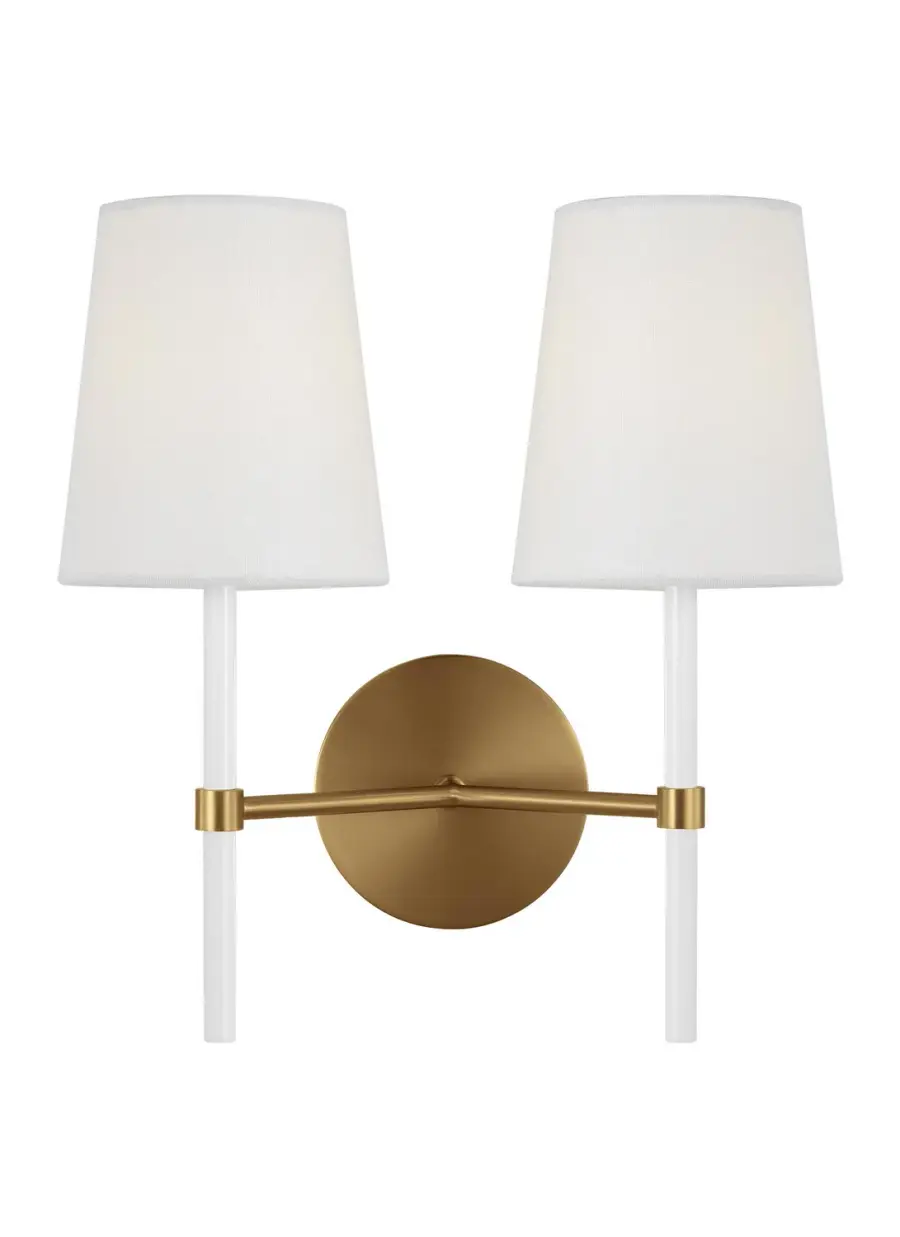 Monroe Two Light Wall Sconce in Burnished Brass