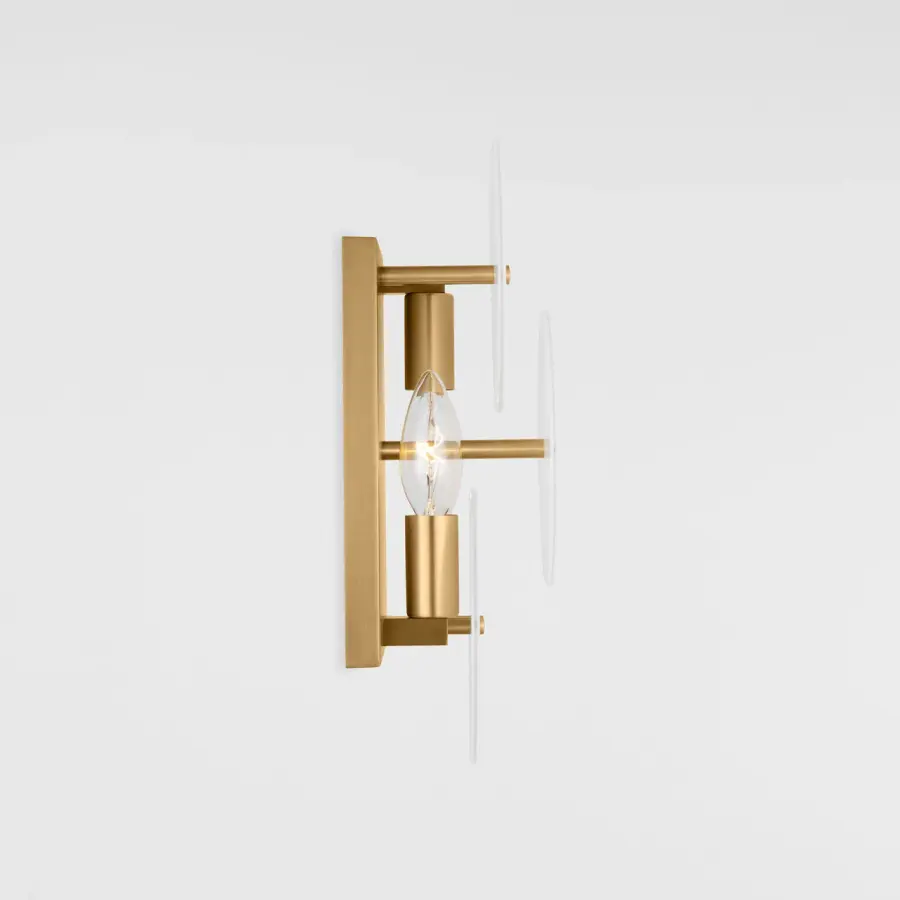 Emery Two Light Wall Sconce in Burnished Brass - Image 7