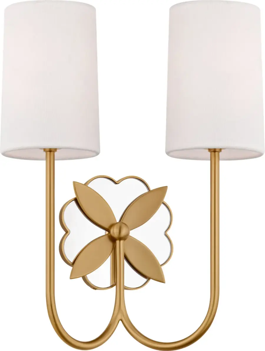 Spencer 13" Double Sconce in Burnished Brass - Image 1
