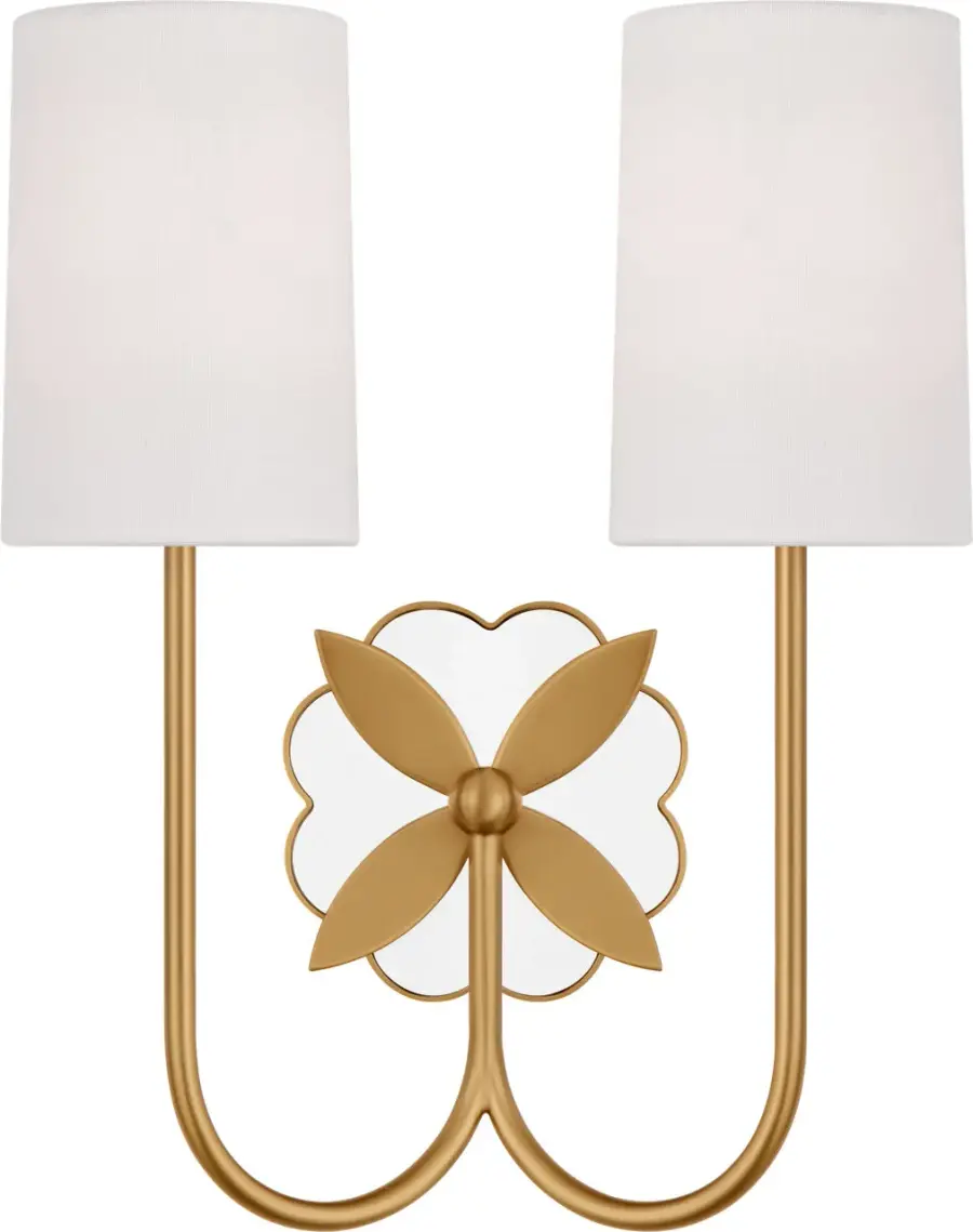 Spencer 13" Double Sconce in Burnished Brass - Image 4