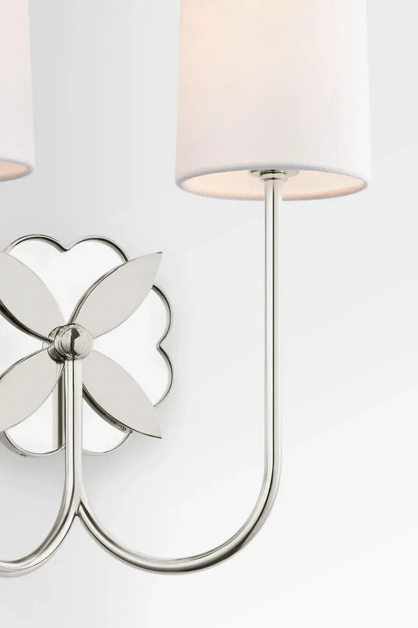 Spencer 13" Double Sconce in Polished Nickel - Image 4