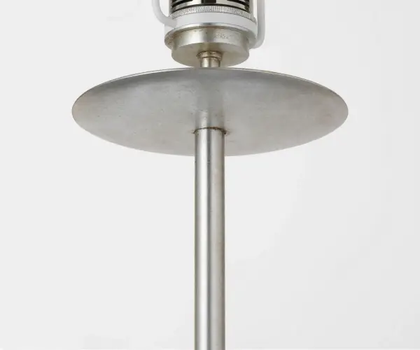 Walker 58" Cordless Floor Lamp in Burnished Silver Leaf with Linen Shade - Image 4