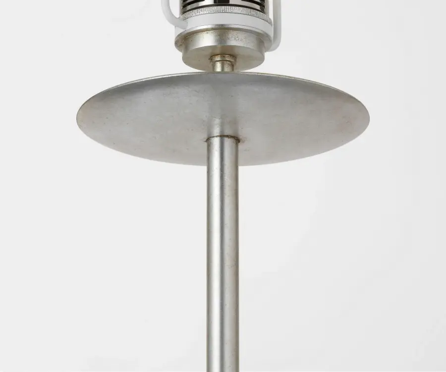 Walker 58" Cordless Floor Lamp in Burnished Silver Leaf with Linen Shade - Image 4