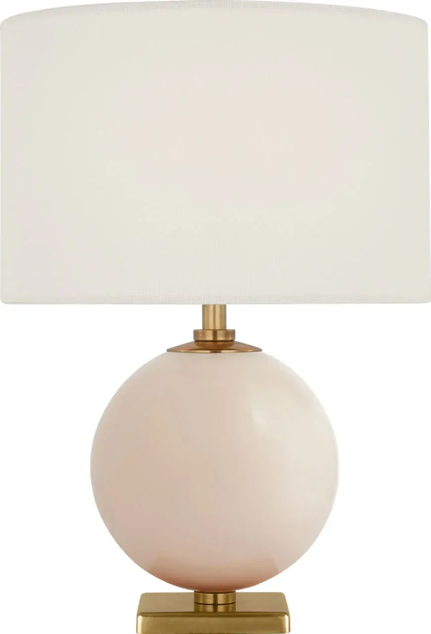 Elsie 12" Cordless Accent Lamp in Blush with Linen Shade