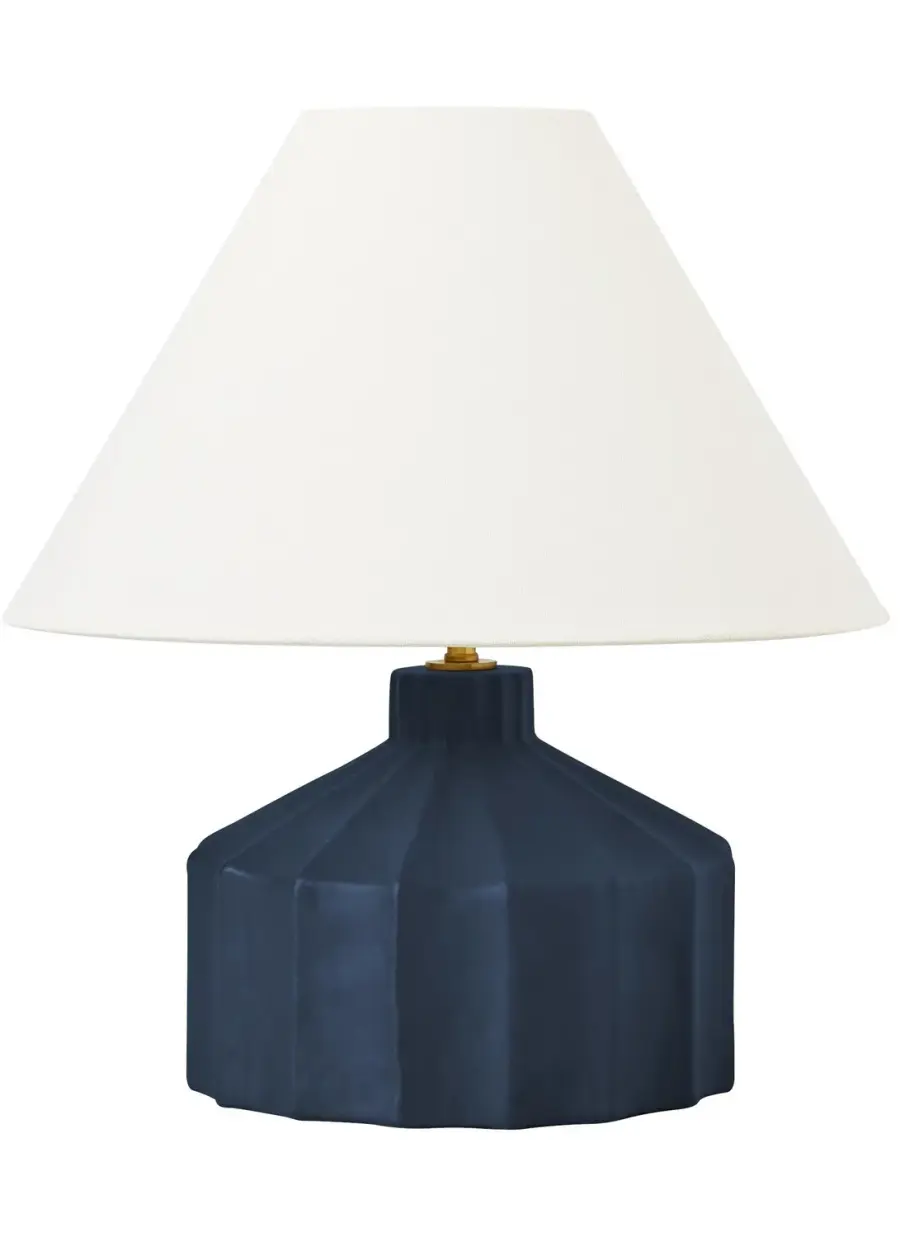 Veneto One Light Table Lamp in Matte Medium Blue Wash