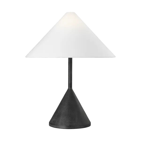The Brachion Medium Table Lamp combines organic form with modern sophistication. Its distinctive sculptural silhouette and luxurious Black Pearl finish create a striking focal point for contemporary interiors.