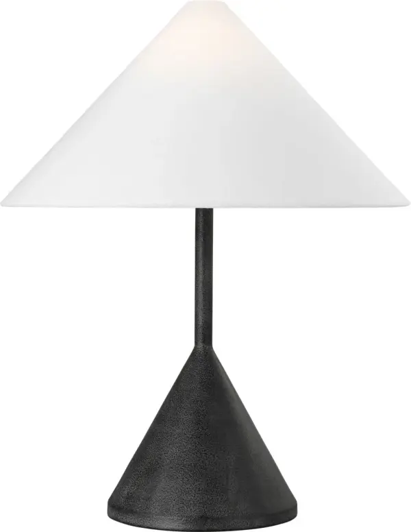 The Brachion Medium Table Lamp combines organic form with modern sophistication. Its distinctive sculptural silhouette and luxurious Black Pearl finish create a striking focal point for contemporary interiors. - alternate view