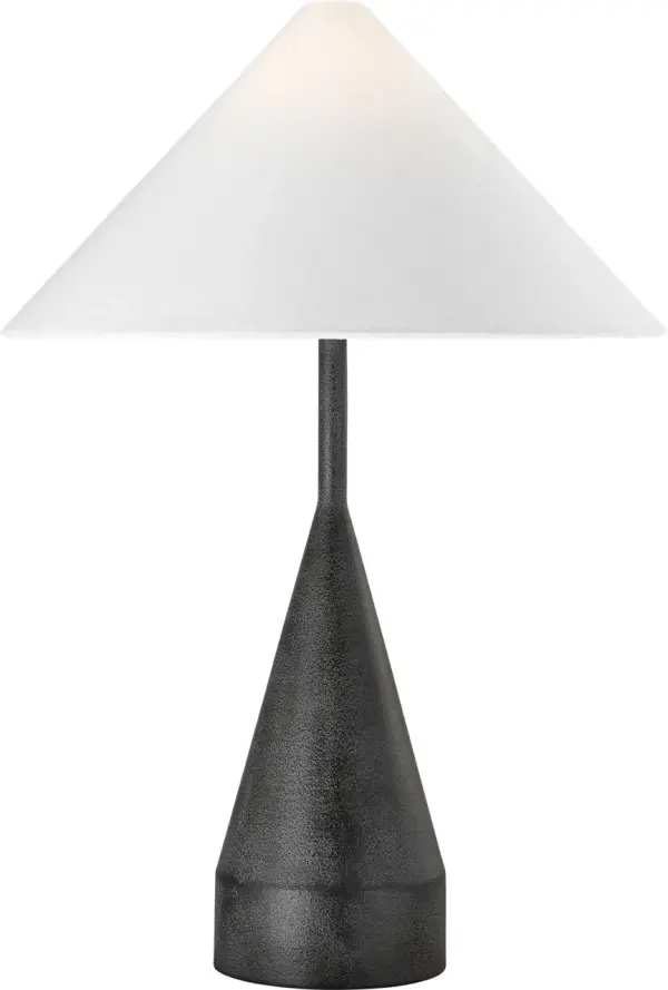 The Brachion Large Table Lamp brings contemporary elegance to any space with its striking Black Pearl finish. Ideal for making a statement on console tables, nightstands, or desks, this substantial lamp combines modern design with versatile styling. - alternate view