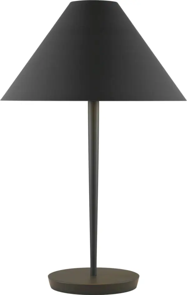 The Contra Medium Table Lamp delivers modern sophistication with its matte charcoal black finish. Perfect for contemporary interiors, this medium-sized lamp provides versatile lighting for bedrooms, living spaces, and offices. - alternate view