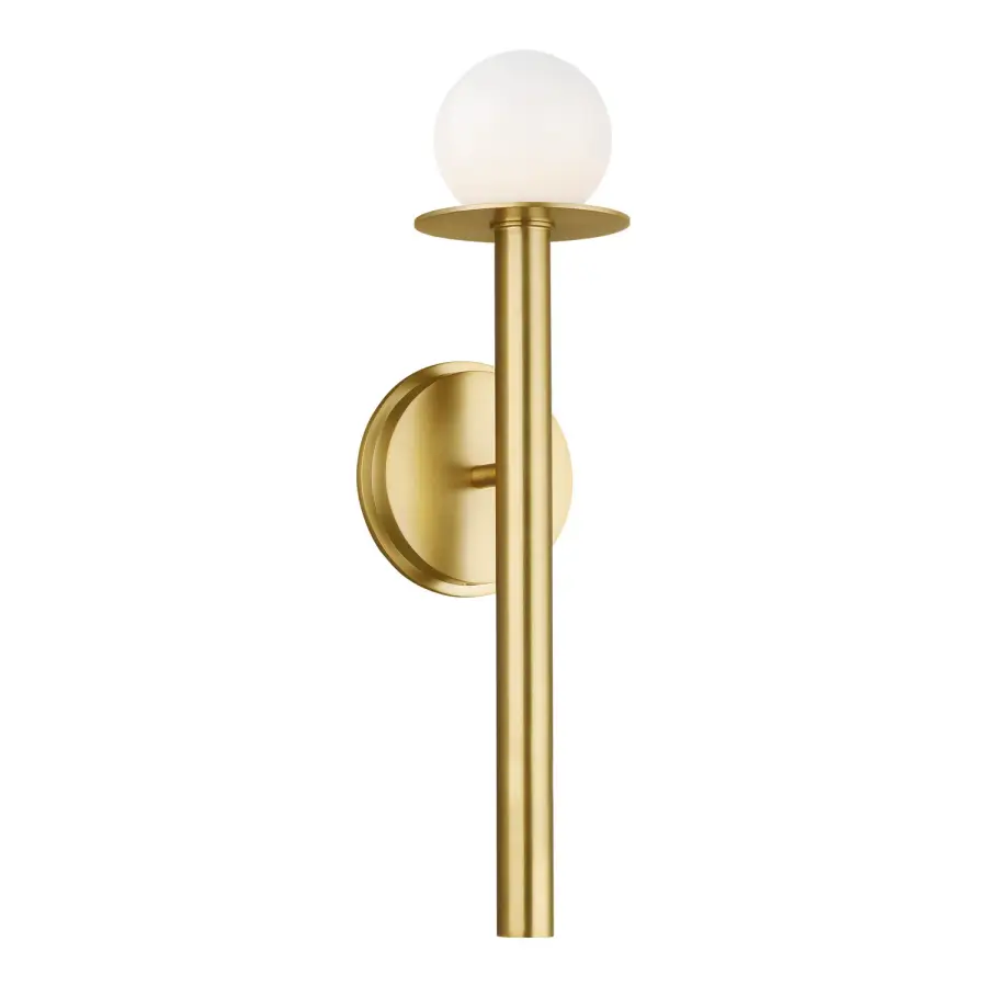 Nodes One Light Wall Sconce in Burnished Brass