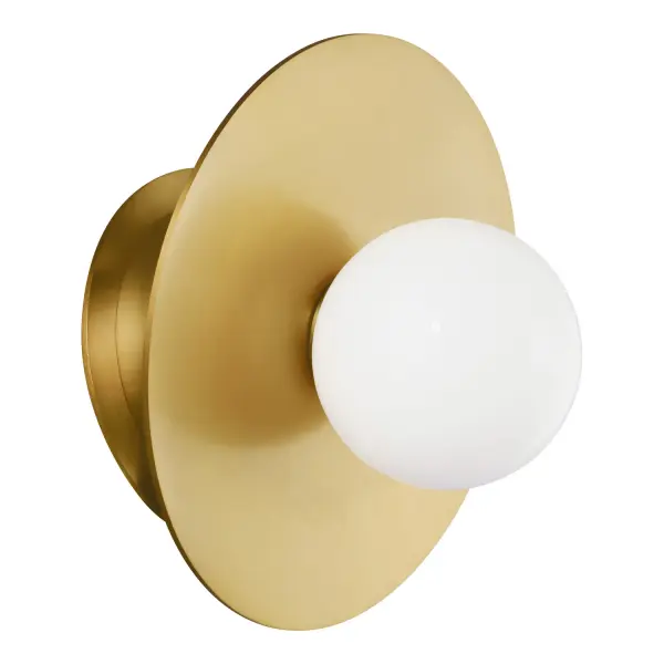 Nodes One Light Wall Sconce in Burnished Brass