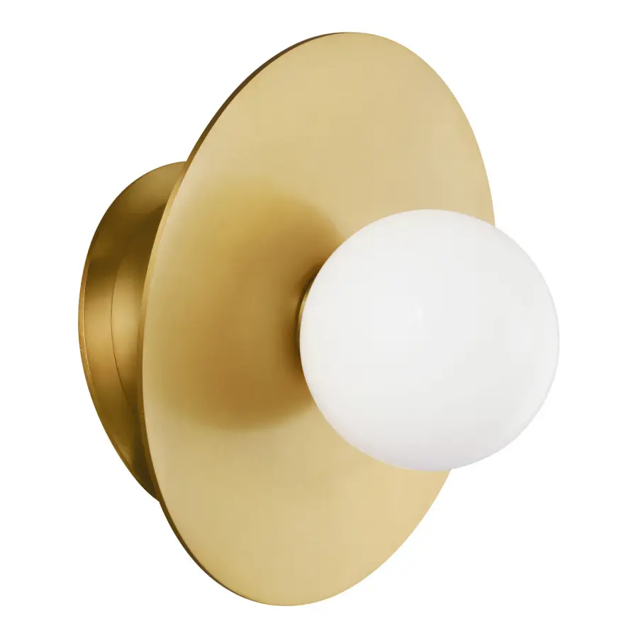 Nodes One Light Wall Sconce in Burnished Brass