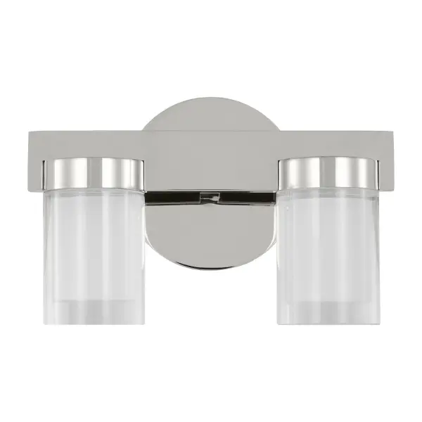 The Esfera Small Bath by Kelly Wearstler realizes the beauty of elemental materials and spatial symmetries. In an elevated exchange of visual textures and clarity of form, the transitional design of this piece is a modern portrait of the convergence of cylindrical multi-dimensional prisms as integral sources of light with simple, linear metal detailing. Collection: Esfera Designer: Kelly Wearstler Finish: Polished Nickel Width: 9.00" Height: 5.90" Weight: 5.00 lb Extension from Wall: 3.40" Wire: 6" Canopy: 4.5"x4.5"x0.5" Bulbs Included Number of Bulbs: 2 Bulb Base: Integrated Light Source: LED Light Output: 1310.00 lm Color Temperature: 2700 K CRI: 90 Dimmable Voltage: 120.00 V Material: Steel Or Brass Country of Origin: CN Safety Listing: ETL Safety Rating: Damp ADA Title 24 LED Manufacturer Warranty: 5 Years