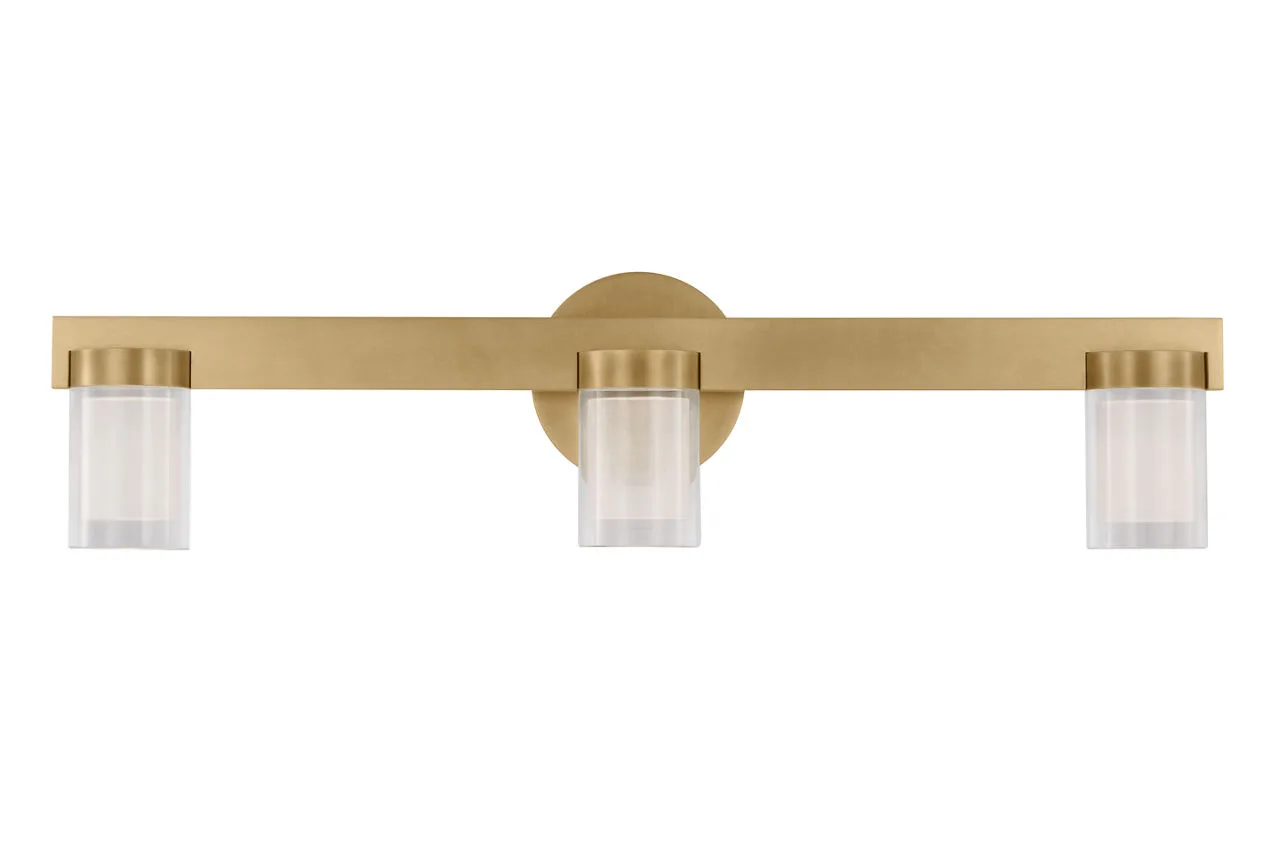 Esfera LED Bath Light in Natural Brass