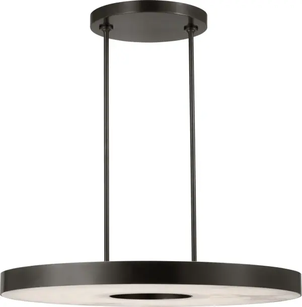 The Wyllis 36" chandelier makes a dramatic statement with its substantial scale and warm 2700K LED lighting. High 90 CRI ensures excellent color rendering, while the bronze finish adds sophisticated warmth to any space. - alternate view