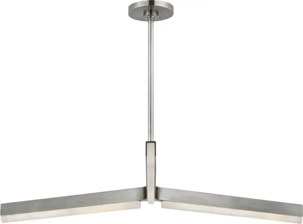 The Linea 42" Chandelier combines contemporary design with premium craftsmanship. Its antique nickel finish and integrated 2700K LED lighting create warm, inviting ambiance while the linear form makes it perfect for dining tables and kitchen islands. - alternate view